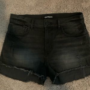 Express black denim jean shorts size 8